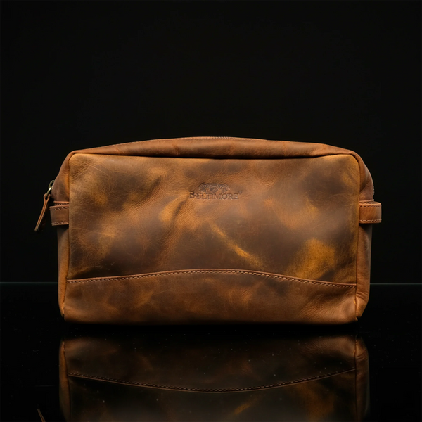 Leather Travel Toiletry Bag – Marrón Nobuk
